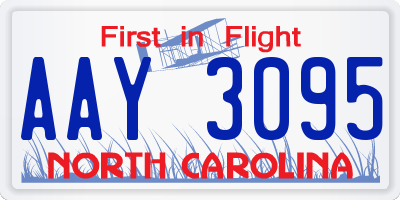 NC license plate AAY3095