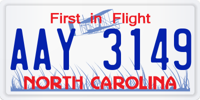 NC license plate AAY3149