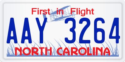 NC license plate AAY3264