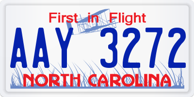 NC license plate AAY3272