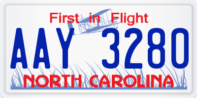 NC license plate AAY3280
