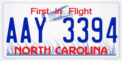 NC license plate AAY3394