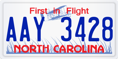 NC license plate AAY3428