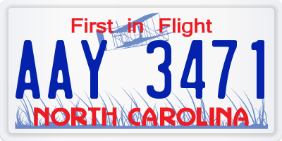 NC license plate AAY3471