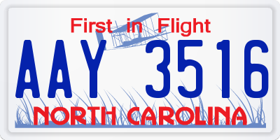 NC license plate AAY3516