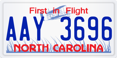 NC license plate AAY3696