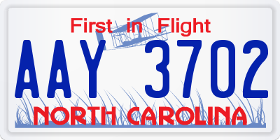 NC license plate AAY3702