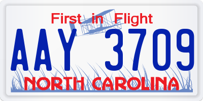 NC license plate AAY3709