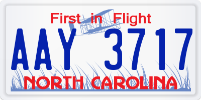 NC license plate AAY3717