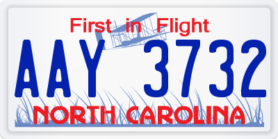 NC license plate AAY3732