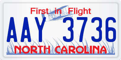 NC license plate AAY3736