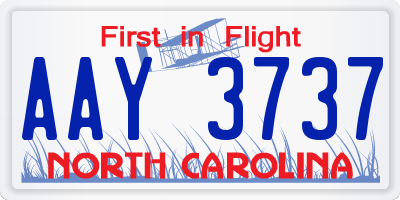 NC license plate AAY3737