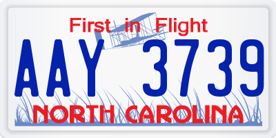 NC license plate AAY3739