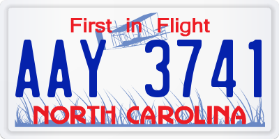 NC license plate AAY3741
