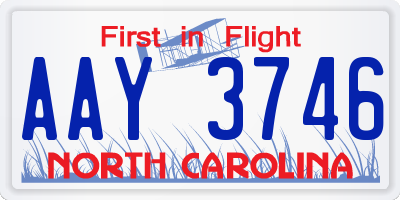NC license plate AAY3746