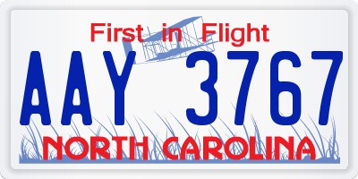 NC license plate AAY3767