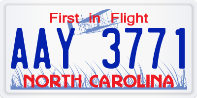 NC license plate AAY3771