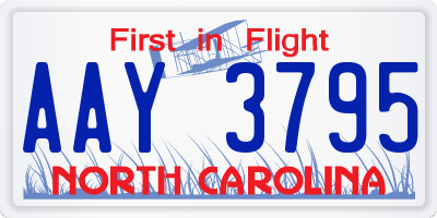 NC license plate AAY3795