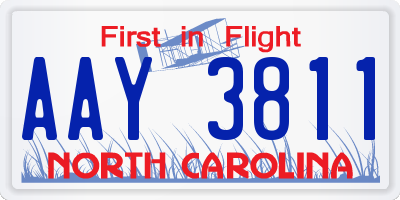 NC license plate AAY3811