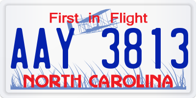 NC license plate AAY3813