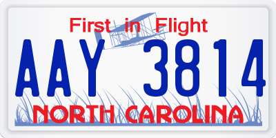 NC license plate AAY3814