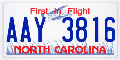 NC license plate AAY3816