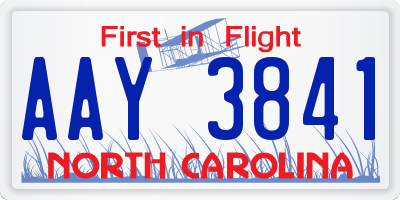 NC license plate AAY3841