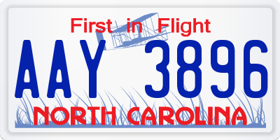 NC license plate AAY3896