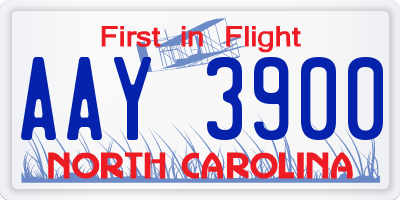 NC license plate AAY3900