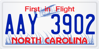 NC license plate AAY3902