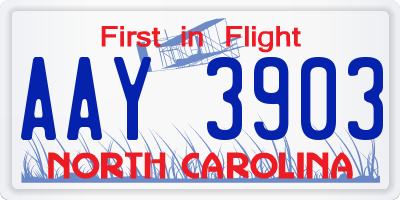 NC license plate AAY3903