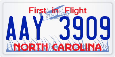 NC license plate AAY3909