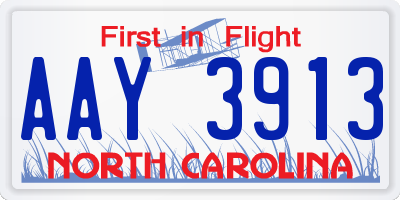 NC license plate AAY3913