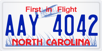 NC license plate AAY4042