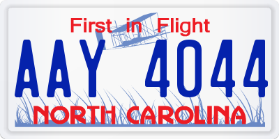 NC license plate AAY4044