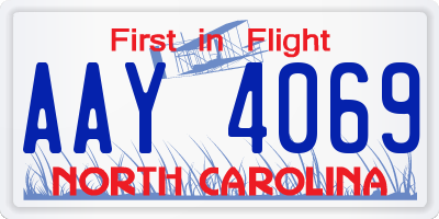 NC license plate AAY4069