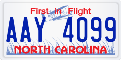 NC license plate AAY4099