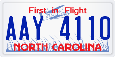 NC license plate AAY4110