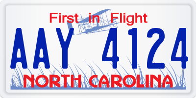 NC license plate AAY4124
