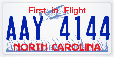 NC license plate AAY4144