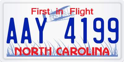 NC license plate AAY4199