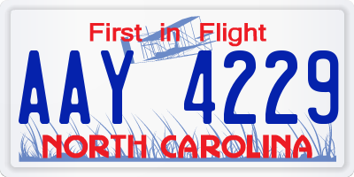 NC license plate AAY4229