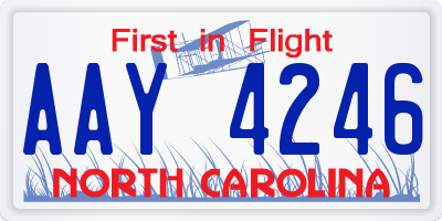 NC license plate AAY4246