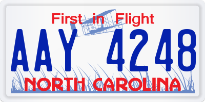 NC license plate AAY4248