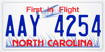 NC license plate AAY4254