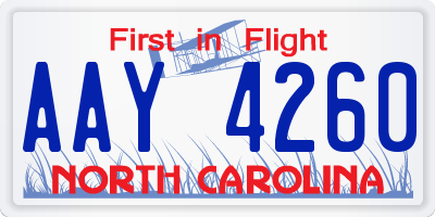 NC license plate AAY4260