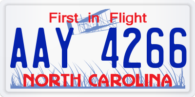 NC license plate AAY4266