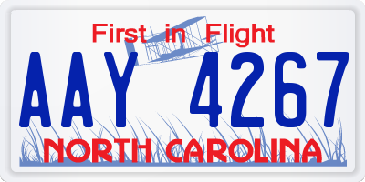 NC license plate AAY4267