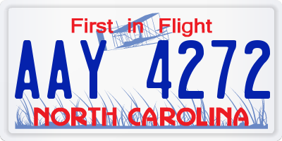 NC license plate AAY4272