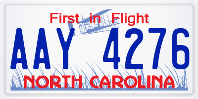 NC license plate AAY4276